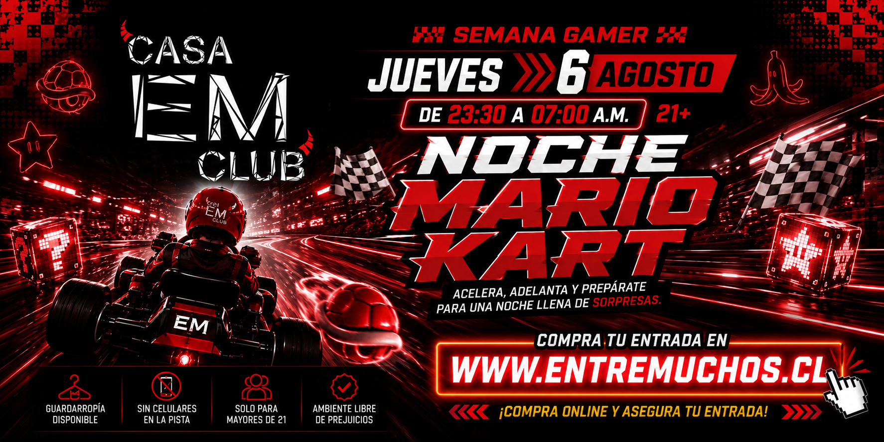 Noche Mario Kart | Jueves 6 de agosto